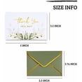 thumbnail image 3 of 100 PK Luxurious Gold Thank You Cards with Envelopes Bulk Sage Green - 5x3.5 Inches Wedding Thank You Notes Baby Shower Greenery Bridal Shower Small Business, 3 of 7