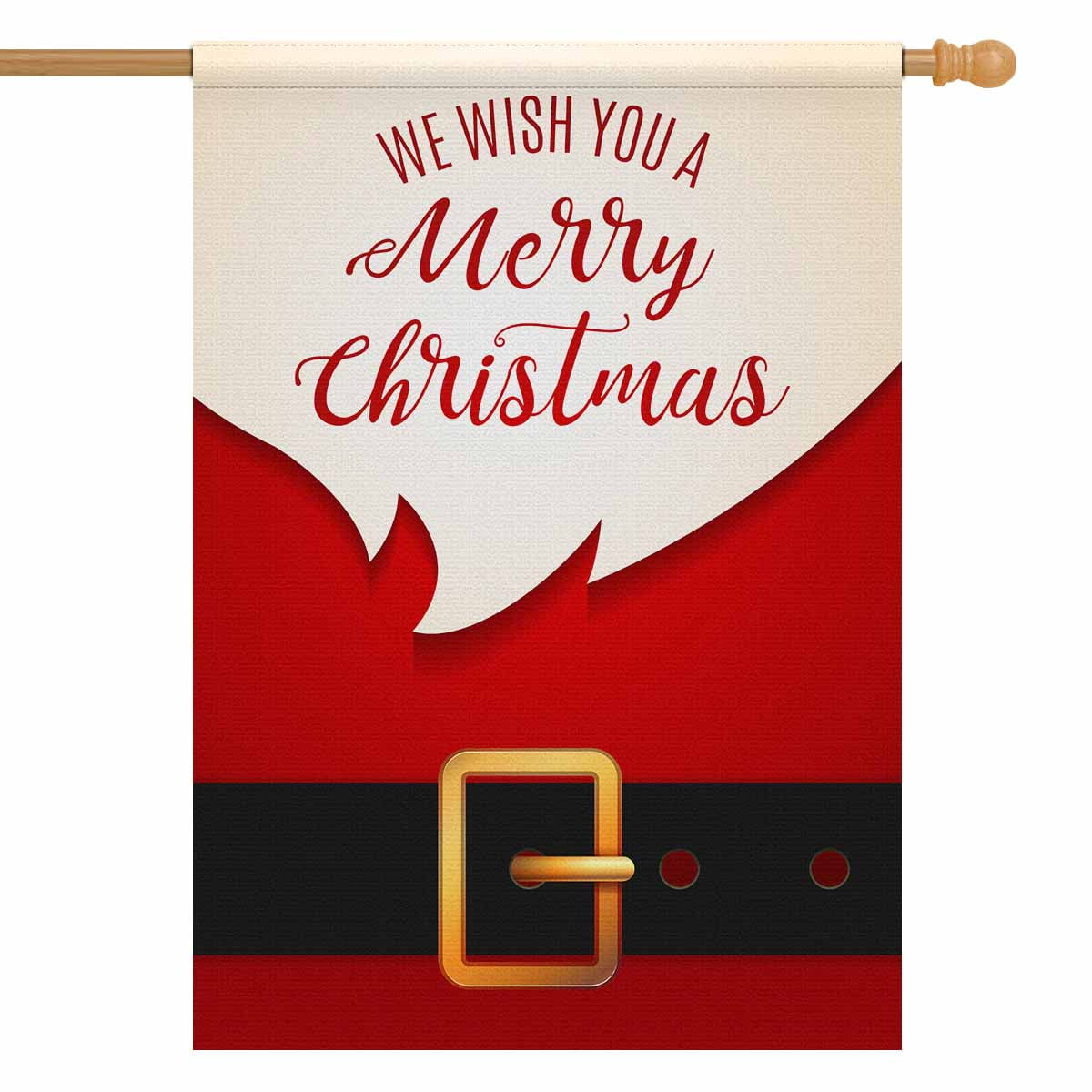 SUNENAT Funny Red Santa Claus Wish You A Merrry Christmas House Flags