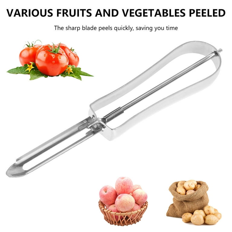 ESSBES Fruit and Vegetable peeler-Stainless Steel Material + Sapele Solid Wood Handle Potato Peeler Hand, Cloth Wheel Mirror Polishing Process Food