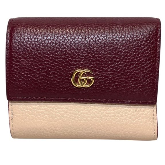 Pre-Owned Gucci Double G Bicolor Mini Wallet 837957 Tri-fold for Women