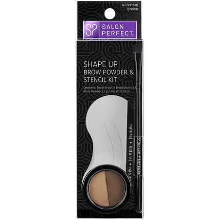 Salon Perfect Perfect Brow Powder & Stencil Combo, Universal Brown, 0.08 oz