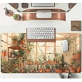thumbnail image 4 of Cute Plant Lover Desk Mat Cozy Mouse pad Beige, XXL Large Extended Earthy Brown Green Aesthetic Floral Mousepad Gaming Desk Pad, Big Laptop Keyboard and Mouse Mat with Stitched Edges 31.5x15.7 in, 4 of 6