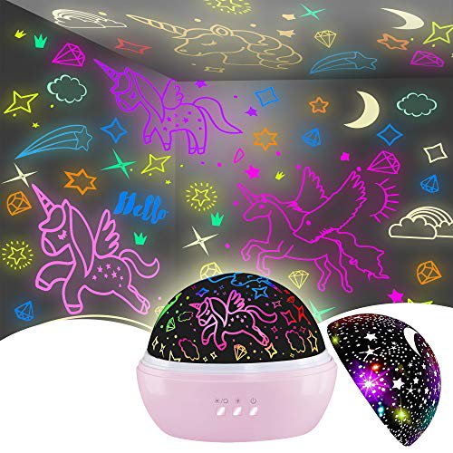 HONGKIDS Night Light for Kids,Unicorn Night Light&Star Projector
