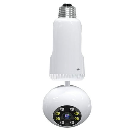 

360° Panoramic 1080P IP Security E27 Bulb Camera Night Vision Motion Auto Tracking Camera Wi-Fi IR Night Smart Home Wireless Camera Smart home White