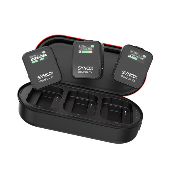 SYNCO G2MEGA 1-Trigger-2 2.4G Wireless Microphone System Clip-on Microphone 200M