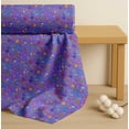 thumbnail image 4 of Soimoi Purple Cotton Voile Fabric Insect,Sun & Cartoon Alphabets Text Printed Fabric 1 Yard 56 Inch Wide, 4 of 7