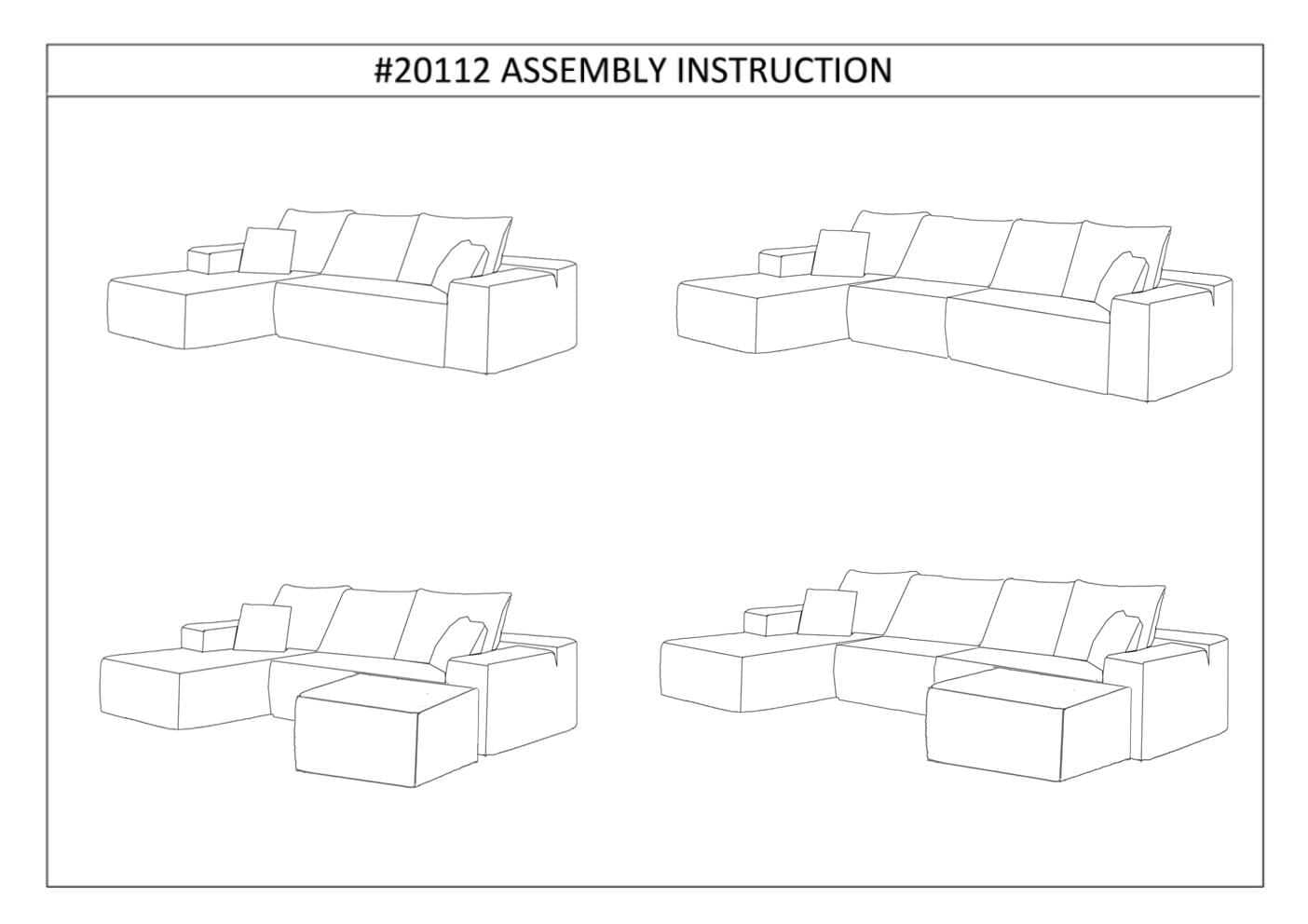MAYEERTY 107-Inch Black Faux Rabbit Hair Corduroy 6-Seat L-Shaped Modular Cloud Sofa, Minimalist Deep Seat Sleeper Sectional with Recliner, No Assembly Required