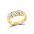 thumbnail image 3 of 10kt Yellow Gold His Hers Round Diamond Solitaire Matching Wedding Set 1 Cttw, 3 of 3