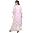 thumbnail image 3 of Chandrakala Bandhani Printed Kurti Skirt Set for Women Rayon Cotton Indian Ethnic Tunic Kurta Set,Large (K168PIN3), 3 of 4
