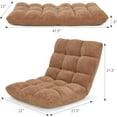thumbnail image 3 of S AFSTAR Cushioned Floor Chair, 14-Position Adjustable Padded Lazy Recliner with Comfortable Back Support and Skin-Friendly Cover, Great for Reading, Playing Game, Meditating (Beige), 3 of 16