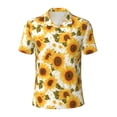 thumbnail image 2 of Daiia Modern Elegant Sunflower Pattern Men’s Polo Shirts,Solid Deck Shirt,Classic Fit, Breathable Cotton Polo for Casual and Sport Wear-4X-Large, 2 of 7