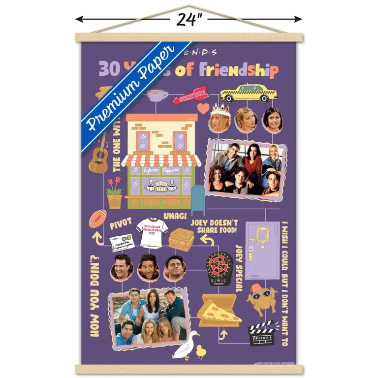 Friends 30th - 30 Years of Friendship Wall Poster with Magnetic
