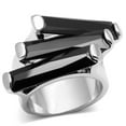 thumbnail image 1 of Bague en Laiton Rhodié pour Femmes avec AAA Grade CZ en Diamant Noir - Taille 5, 1 of 1