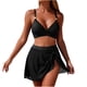 thumbnail image 3 of TaTaai Color Blocking Off-Shoulder Bikini Set, Women’s Solid Color Backless Style, Removable Padded Bra, Pull-On Closure, High Cut Slim Build, Ideal for Vacation Beach Trips Gift, 3 of 6