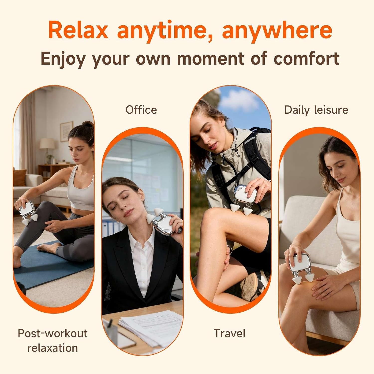 Dual-Head Mini Massage Gun, High-Power Portable Handheld Massager with 6 Heads