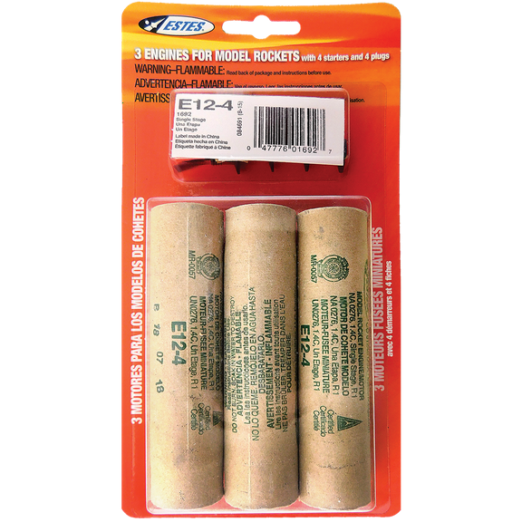 Estes Rockets E12-4 Engines 3 Pack EST10029 / EST16192