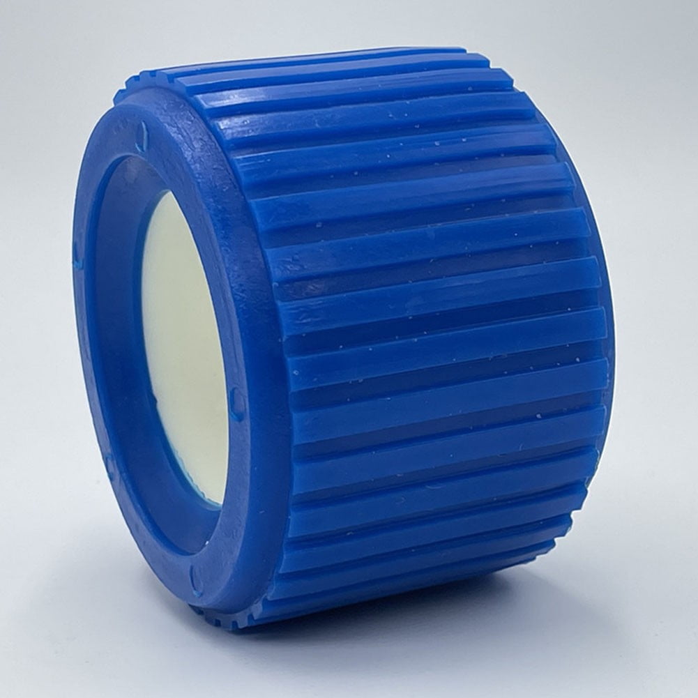 Boat Trailer Ribbed Wobble Roller 108x75x19mm Blue Plastic EVA Wheel for Yacht Kayak Loading