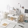 thumbnail image 5 of Organizador de escritorio para manualidades, almacenamiento con minisoporte extraíble de 9 cajones para oficina, hogar, colección, pequeñas pertenencias, manualidades, color blanco, 5 of 5
