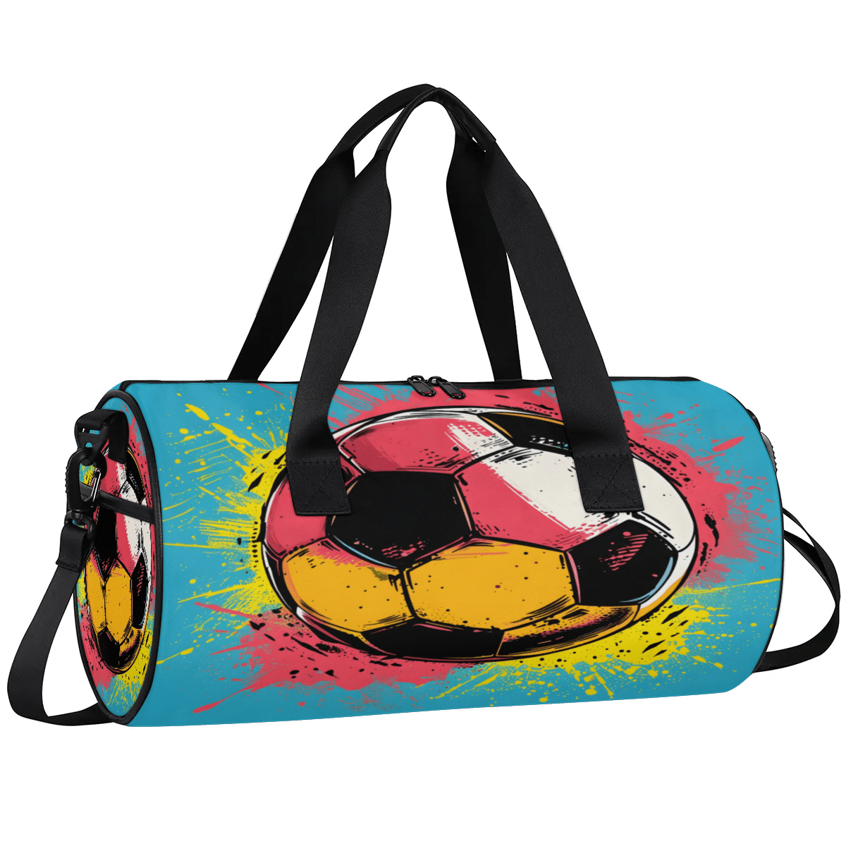 Qzjjjmy Soccer Bag for Boys Sport Duffel Bag Kids Men Girl Gym Bag Travel Duffle Bag