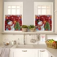 thumbnail image 4 of Christmas Kitchen Curtains and Valances Set, Cartoon Snowman Hold Star Pine Xmas Balls Snow Red Rod Pocket Window Valance Window Curtain Panels for Living Room Bedroom Laundry, 27.5x24in, 3 Pieces, 4 of 7