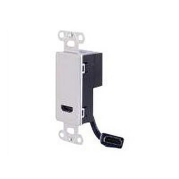 C2G HDMI Pass Through Decorative Wall Plate - Aluminum - Mounting plate - HDMI - aluminum