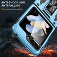 thumbnail image 5 of For Samsung Galaxy Z Flip 5 Case with Hinge Protection and 360°Rotate Ring Magnetic Kickstand, [Military Grade anti-Drop],Hard Back & Soft Edge Slim Protective Case for Galaxy Z Flip 5,Lightblue, 5 of 9