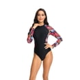 thumbnail image 5 of Women Swimsuit Long Sleeve Printed Zipper Tight Briefs Surfing Suit Swimsuit, 5 of 8