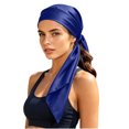 thumbnail image 7 of Women's Solid Cotton Shawl Scarf, Versatile 2-in-1 Sun Protection Sheer Scarf Wrap Cover Up Navy Free Size, 7 of 7