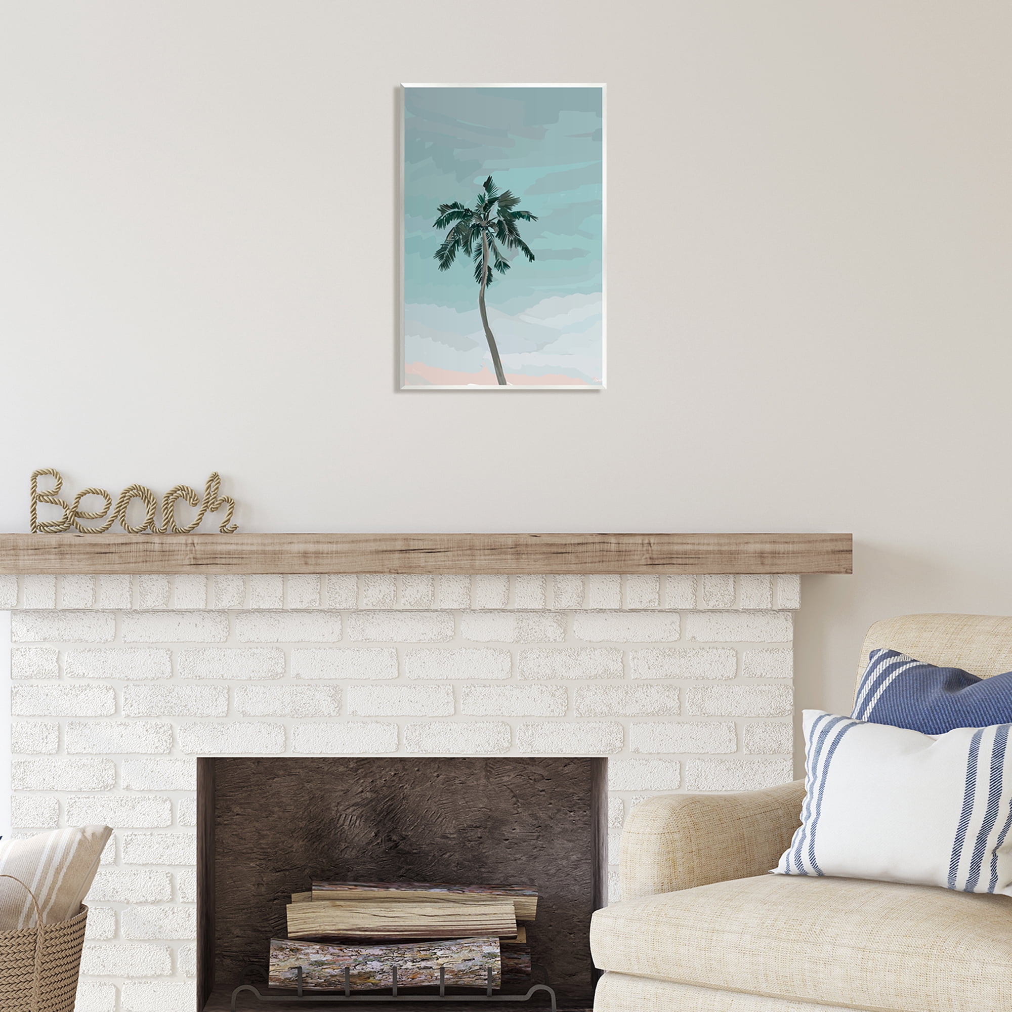Stupell Industries Tropical Palm Tree Sky Botanical & Floral Painting Unframed Art Print Wall Art, 13 x 19