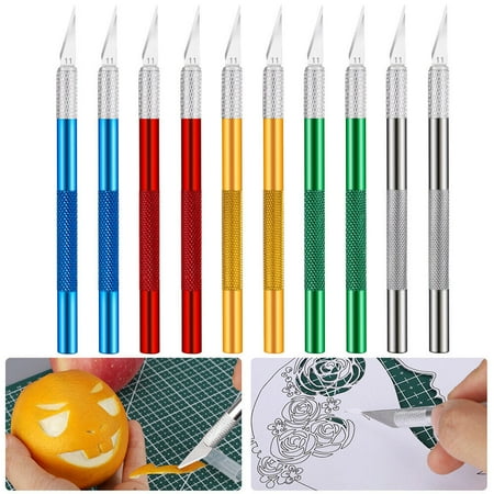 Kqiang 10 Hobby Razor Knife Set Exacto Blades Xacto For Crafts Cutting And Crafting Art