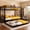 Black, variant on Uiowio Triple Bunk Bed Twin over Twin with Trundle,Triple Twin Bunk Bed with Ladder & Guardrail,Metal Convertible Triple Bunk Bed Frame for Teen & Adult,Bedroom,Dorm,Black(Mattress not included)