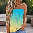 thumbnail image 2 of Craaazy Womens Summer Tube Tops Casual Strapless Eyelet Bandeau Tanks Cute Off Shoulder Tunic Shirts Flowy Vacation Blouses, 2 of 5