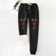 thumbnail image 3 of Pantalones de yoga Gibobby Mujer estampado navideño Otoño Invierno terciopelo bolsillos cálidos cintura elástica pierna deportes casuales (Negro, L), 3 of 4