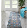 thumbnail image 5 of 2â€™ x 10â€™ Denim Blue Florals Distressed Runner Rug, 5 of 5