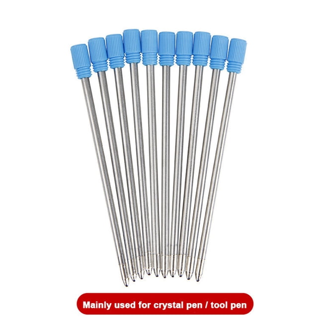 Ballpoint Pen Refills 10ml Metal, ZZkhGO Smooth Writing Quick Dry Ink Refills for Pens, 10 Pack Durable Office School Student Writing Tools Accessories, Blue