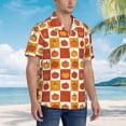 thumbnail image 3 of Fuzoiu Pumpkin Plaid Print Hawaiian Shirt for Men, Summer Beach Casual Short Sleeve Button Down Shirts, Men’s Beach Summer Shirts with Pocket,XX-Large, 3 of 7