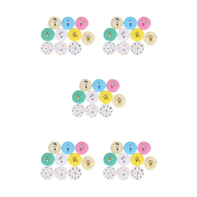 Becaristey 10x Cute Cartoon Pocket Mirror For Fun And Stylish Look Gift Clear Portable Makeup Mirror Random Color 5Set