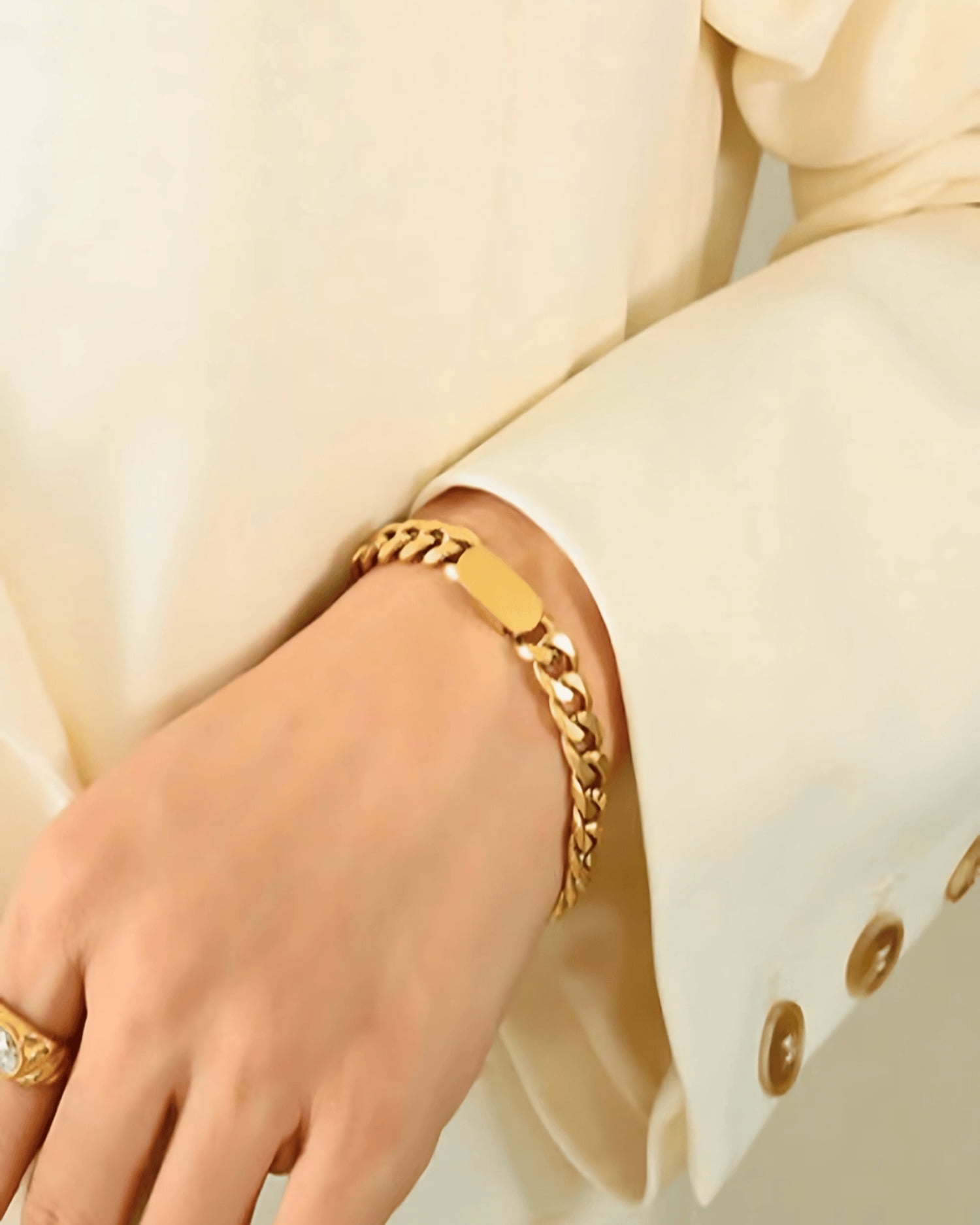 Women's 18K Gold Chain Necklace Bracelet Bundle Set - MASON CHUNKY CHAIN™ To Be Elegant