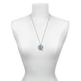 thumbnail image 3 of Delight Jewelry Acrylic 1" Disc Black Imitation Pearl Silvertone Sisters Best Friends Forever Bar Charm Necklace, 23", 3 of 4