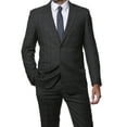 thumbnail image 4 of The ALDO Slim Fit Charcoal &amp; Blue/Orange 2pc Plaid Suit~42S/36W, 4 of 7
