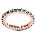 thumbnail image 1 of 1 1/2ct Prong Blue Diamond Eternity Ring 14K Rose Gold, 1 of 4