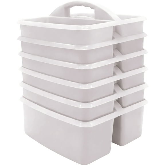 Teacher Created Resources White Plastic Storage Caddy, Pack of 6