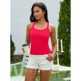 thumbnail image 6 of ANFERRY Womens Workout Tank Tops Ribbed Built in Bra Athletic Shirts Scoop Neck Racerback Yoga Camisoles, 6 of 7
