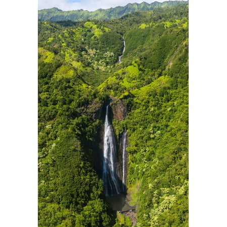 Aerial of a Waterfall in the Interior of Kauai, Hawaii, United States of America, Pacific Print Wall Art By Michael (Best Waterfalls In United States)