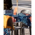 thumbnail image 5 of Outdoor Tablecloth with Umbrella Hole for Patio/Picnic/Party/Camping, Coastal Teal Red Coral Waterproof Table Cloth Square Cover Washable, Summer Watercolor Ocean Fish 60"x 60", 5 of 7