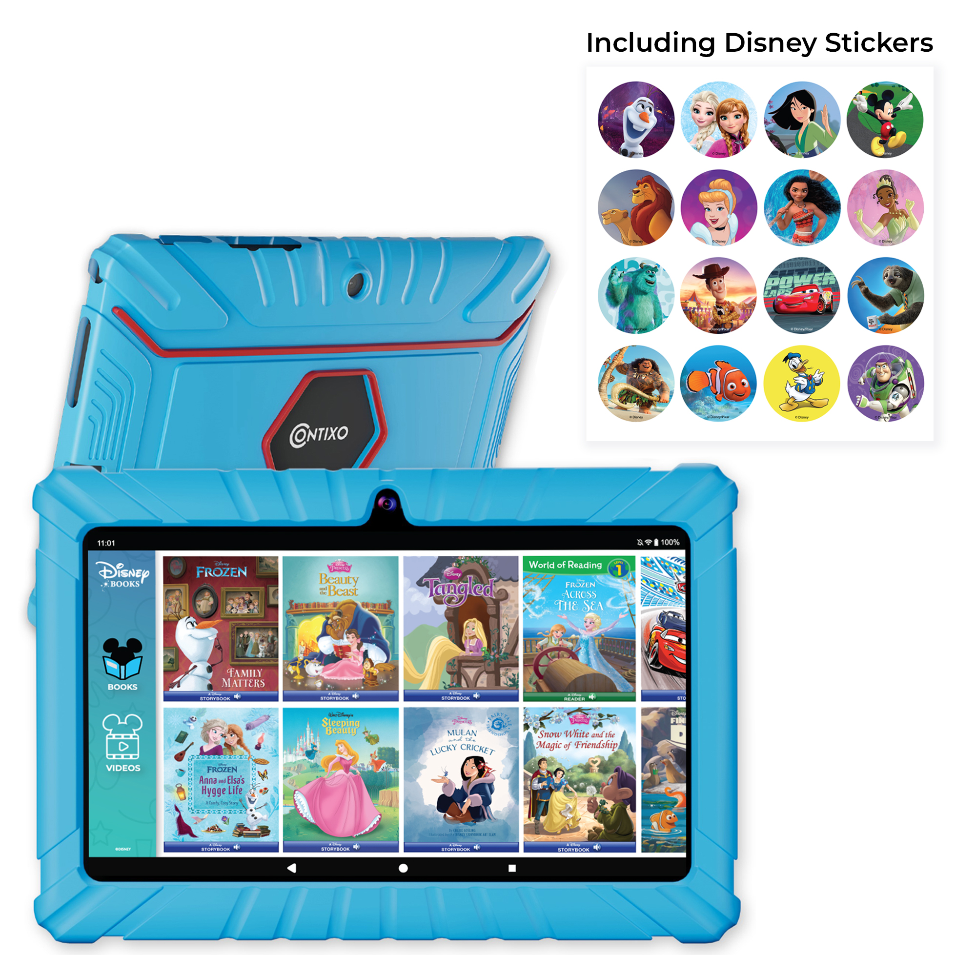 Contixo 7" Kids Tablet 32GB, 50+ Disney Storybooks, Kid-Proof Case (2023 Model) - Blue - image 10 of 13