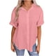 thumbnail image 1 of Vestidos Casuales Para Mujer, Blusas De Mujer De Moda Blusa de verano tipo túnica de lino con botones y manga corta y cuello en V para mujer, 1 of 7