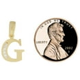 thumbnail image 6 of 14k Yellow Gold, Small Initial Capital Letter G Pendant Charm Created CZ 10mm Wide NO Necklace, 6 of 8