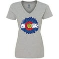 thumbnail image 3 of Inktastic Colorado Flag Sunflower Women's V-Neck T-Shirt, 3 of 5