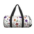 thumbnail image 2 of YFYANG Large Capacity Canvas Gym Bag for Men and Women, Retro Small Floral Pattern Round Portable Travel Bags for Sports Fitness, 2 of 8